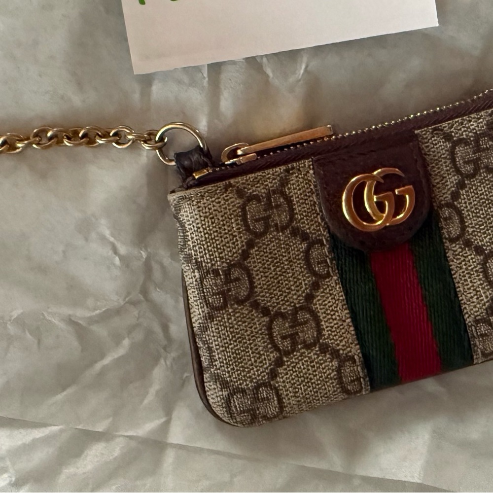 Gucci Beige and Brown GG Canvas Key Pouch